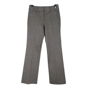 LANDS' END Gray Ponte Knit MID-RISE Bootcut SLIM STRETCH Trousers Dress Pants 6